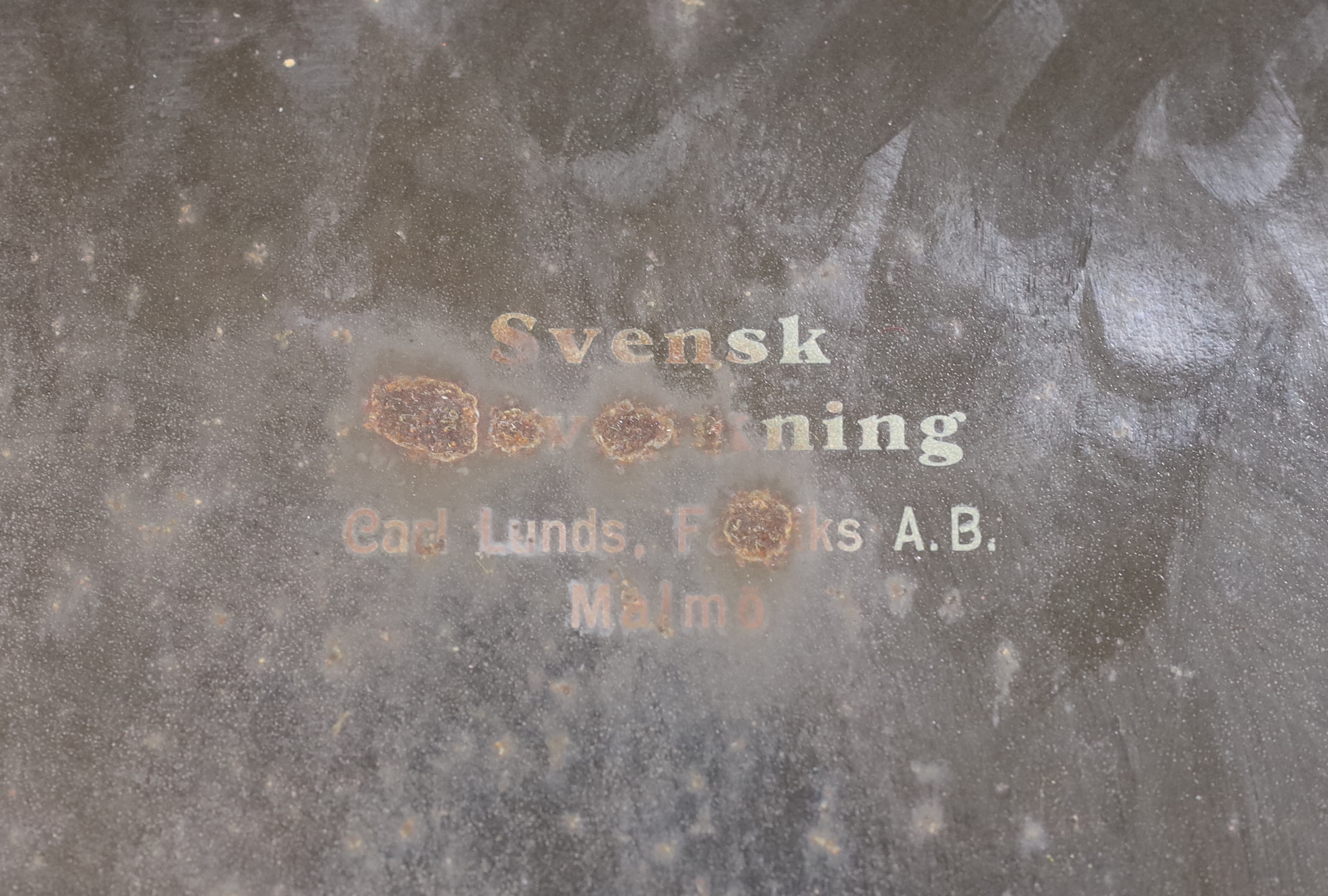 An enamelled metal Swedish Royal Vice Consulate sign made by the Carl Lund AB factory in Malmo, 77x55cm
